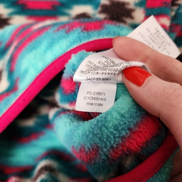 PATAGONIA x VINTAGE rare Wild Desert Print Synchilla fleece snap t size XS - Picture 4 of 9